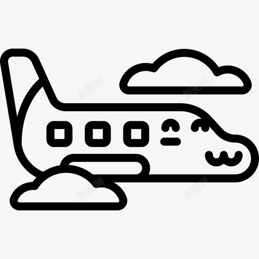 飞机kawaiisummercharacters2直线型图标svg_新图网 https://ixintu.com kawaiisummercharacters2 直线型 飞机