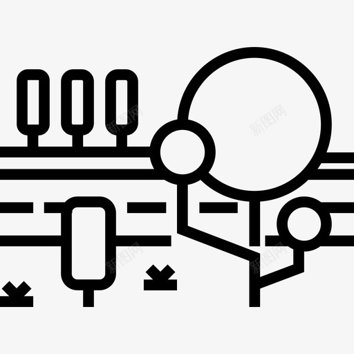 道路景观24线性图标svg_新图网 https://ixintu.com 景观24 线性 道路