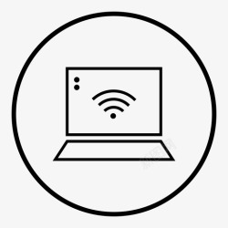 wifi无圈笔记本电脑通讯连接性图标高清图片