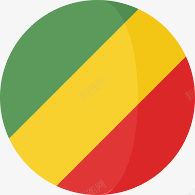 刚果共和国国旗3圆圈扁平图标图标