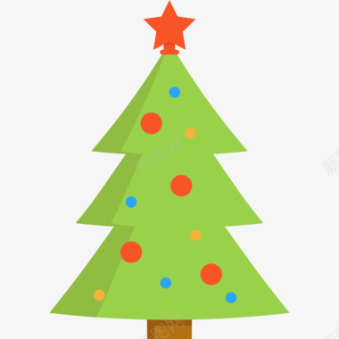 圣诞树圣诞34扁平图标图标