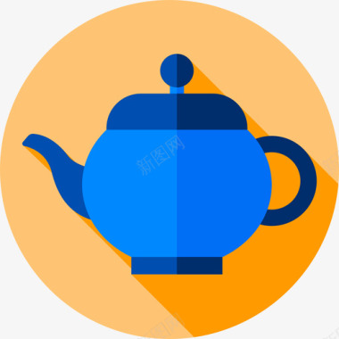 茶壶英国7号扁平图标图标