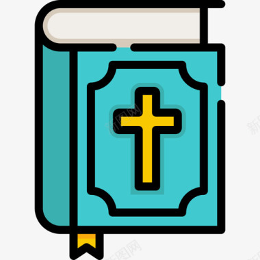 圣经复活节8线性颜色图标图标