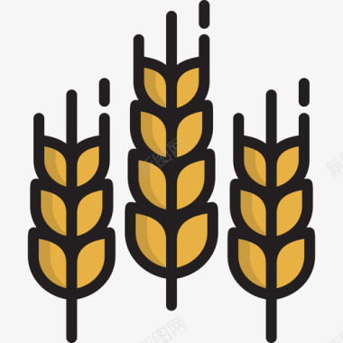 小麦农场6线性颜色图标图标