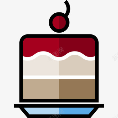 蛋糕咖啡店元素2线性颜色图标图标
