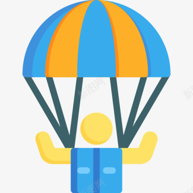 降落伞冒险运动9扁平图标图标
