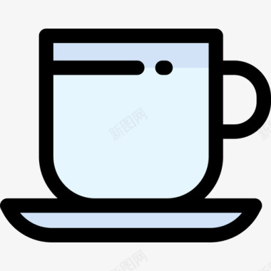 咖啡杯家居用品13线性颜色图标图标