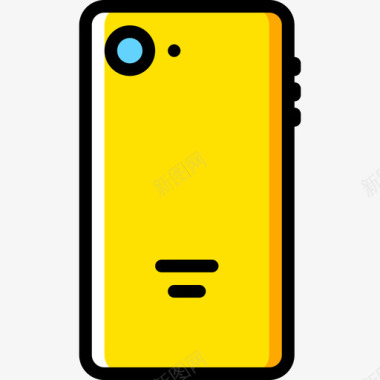 智能手机tech4黄色图标图标