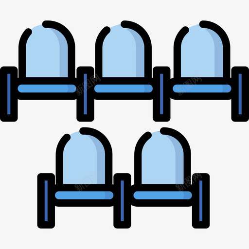 电影院座位12号电影院线性颜色图标svg_新图网 https://ixintu.com 12号电影院 电影院座位 线性颜色