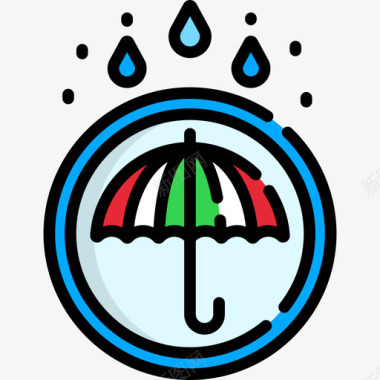 雨伞全球物流2线性颜色图标图标