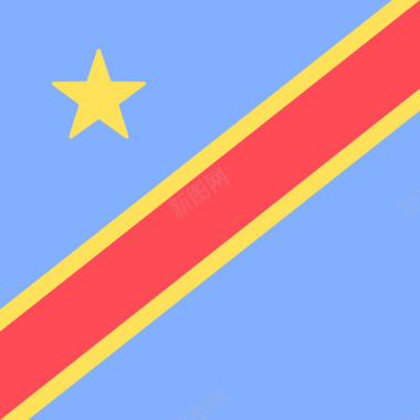 刚果民主共和国国际旗帜4广场图标图标