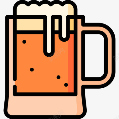 啤酒杯圣帕特里克第11天线性颜色图标图标