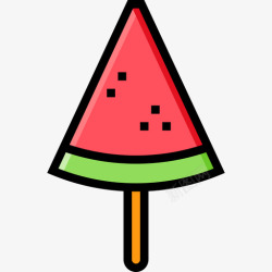 小西瓜西瓜夏季食品饮料4线颜色图标高清图片