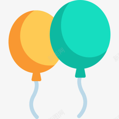 气球庆祝活动4扁平图标图标