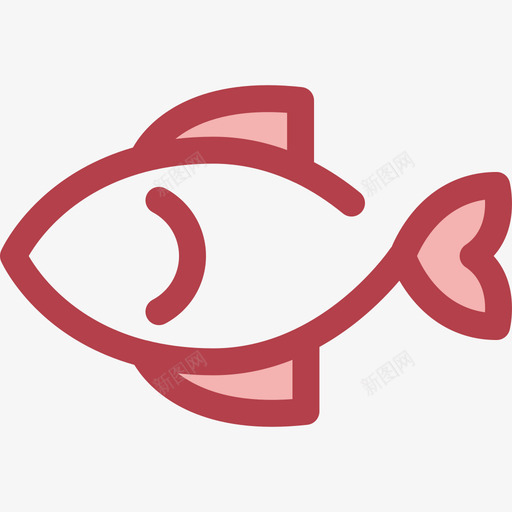 鱼食物和餐厅6红色图标svg_新图网 https://ixintu.com 红色 食物和餐厅6 鱼