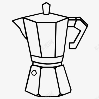 摩卡壶冲泡咖啡图标图标
