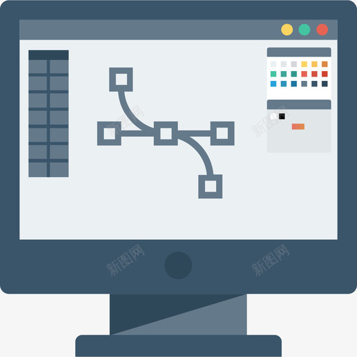 监视器网页开发用户界面3平面图标svg_新图网 https://ixintu.com 平面 监视器 网页设计开发用户界面3