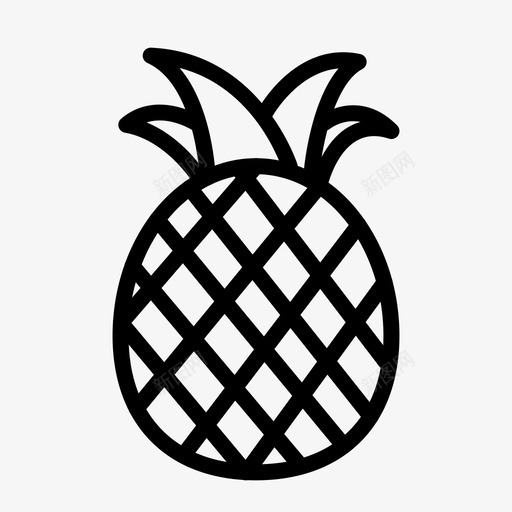 菠萝新鲜水果图标svg_新图网 https://ixintu.com 健康 新鲜 水果 菠萝