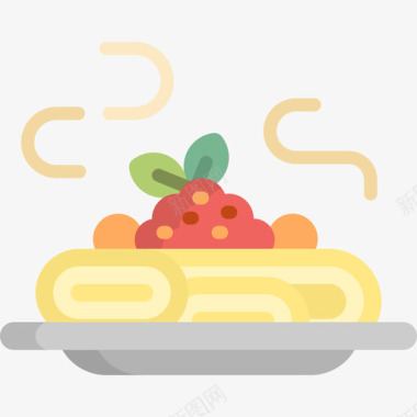 意大利面食品和餐厅8平面图标图标