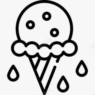 冰淇淋暑假7直线型图标图标