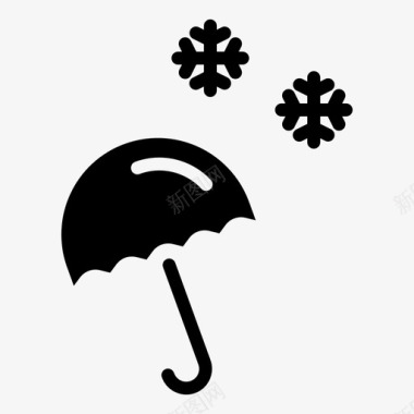 伞预报下雪图标图标