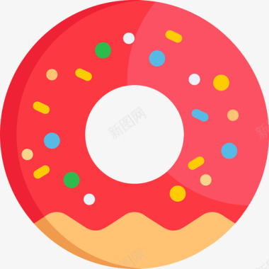 甜甜圈庆祝活动4扁平图标图标