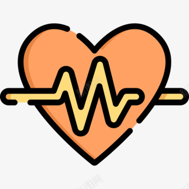 心脏健康线条色彩图标图标