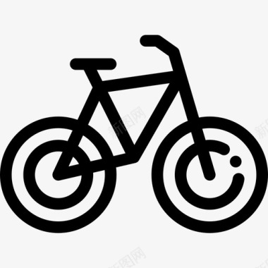自行车运动型45直线型图标图标