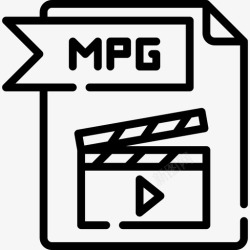 MPG文件和文件夹Mpg文件文件夹3线性图标高清图片