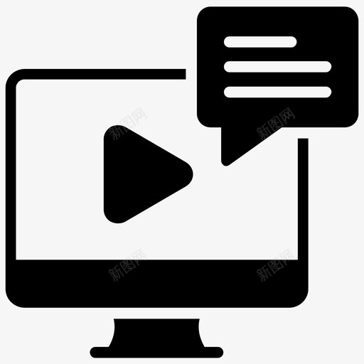 视频信息计算机数字营销图标svg_新图网 https://ixintu.com 在线通信 大学字形图标 彩信 数字营销 视频信息 视频营销 计算机