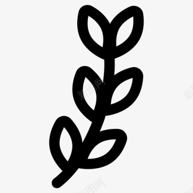 植物树枝绿色图标图标