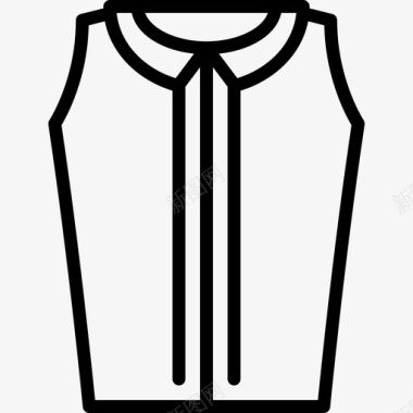 线性服装女衬衫图标图标