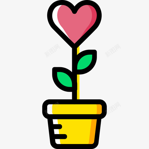 植物浪漫生活方式10黄色图标svg_新图网 https://ixintu.com 植物 浪漫生活方式10 黄色