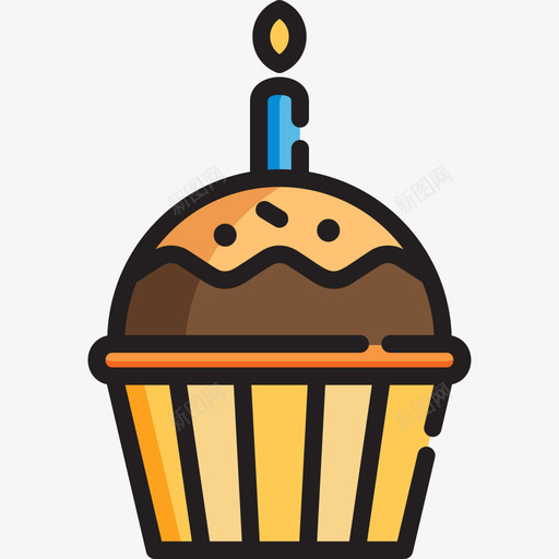 纸杯蛋糕庆祝活动2线性颜色图标svg_新图网 https://ixintu.com 庆祝活动2 纸杯蛋糕 线性颜色