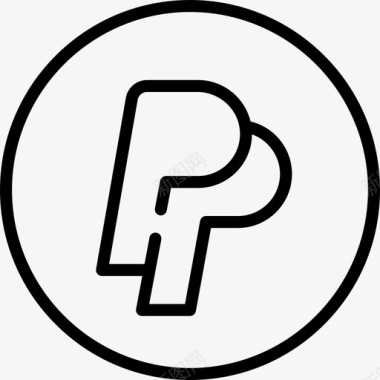 Paypal社交媒体24线性图标图标