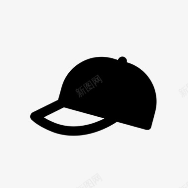 帽子黑色棒球休闲图标图标