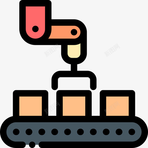 工业机器人工业9线性颜色图标svg_新图网 https://ixintu.com 工业9 工业机器人 线性颜色