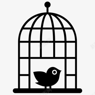 鸟笼自由鸟宠物图标图标
