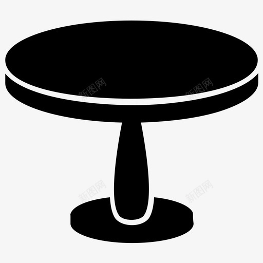 边桌咖啡桌家具图标svg_新图网 https://ixintu.com 休闲桌 咖啡桌 圆桌 家具 木制家具字形图标 边桌
