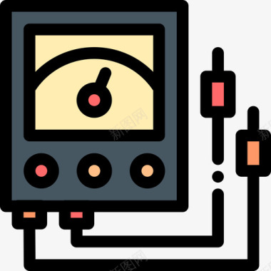 电压表工业9线性颜色图标图标