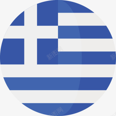 希腊国旗3圆圈平图标图标