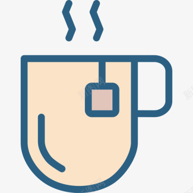 茶杯饮料和饮料2线性颜色图标图标