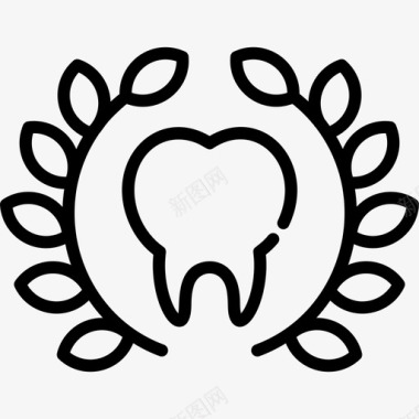 牙齿牙齿护理8线性图标图标