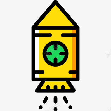 火箭飞船太空13号黄色图标图标