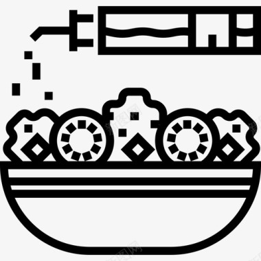 沙拉食品和餐厅2直系图标图标