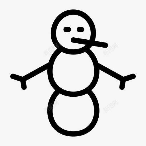 雪人圣诞节装饰图标svg_新图网 https://ixintu.com 假日 假日线图标 冬天 圣诞节 装饰 雪人