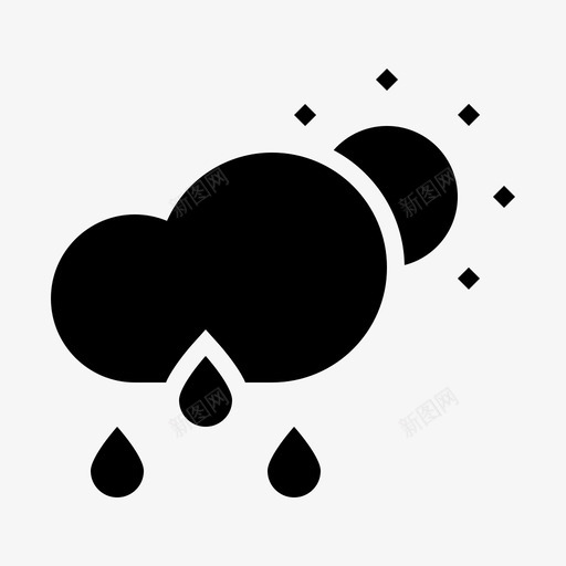 降雨云预报图标svg_新图网 https://ixintu.com 云 天气 太阳 季节线 降雨 预报