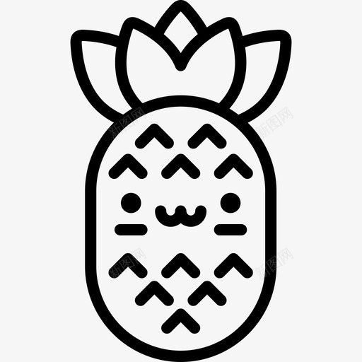 菠萝可爱的食物直系图标svg_新图网 https://ixintu.com 可爱的食物 直系 菠萝