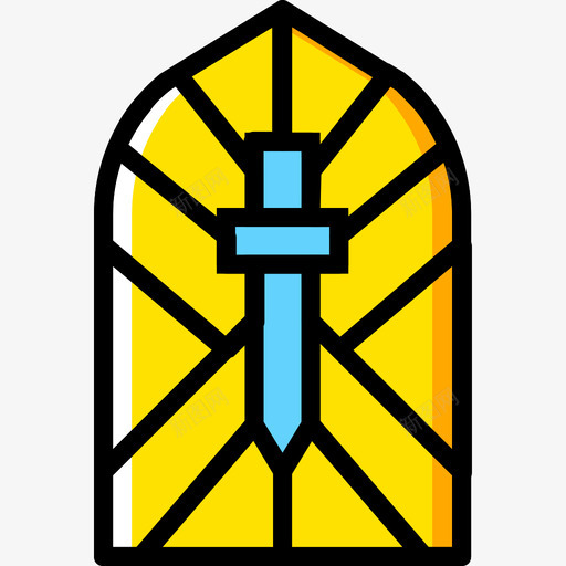 彩色玻璃窗中世纪4黄色图标svg_新图网 https://ixintu.com 中世纪4 彩色玻璃窗 黄色