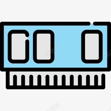 芯片电子元件3线颜色图标图标